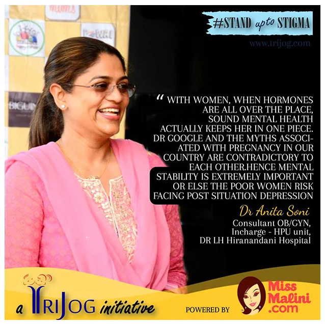Quote on women's mental health and hormones, Stand Up to Stigma campaign by Trijog