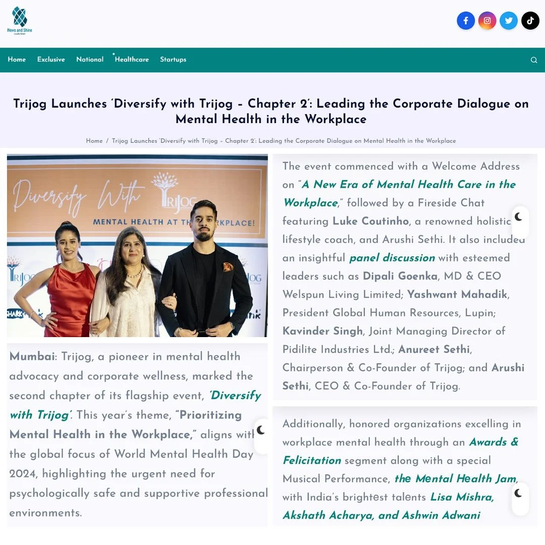 News coverage of Diversify with Trijog Chapter 2, a corporate mental health dialogue