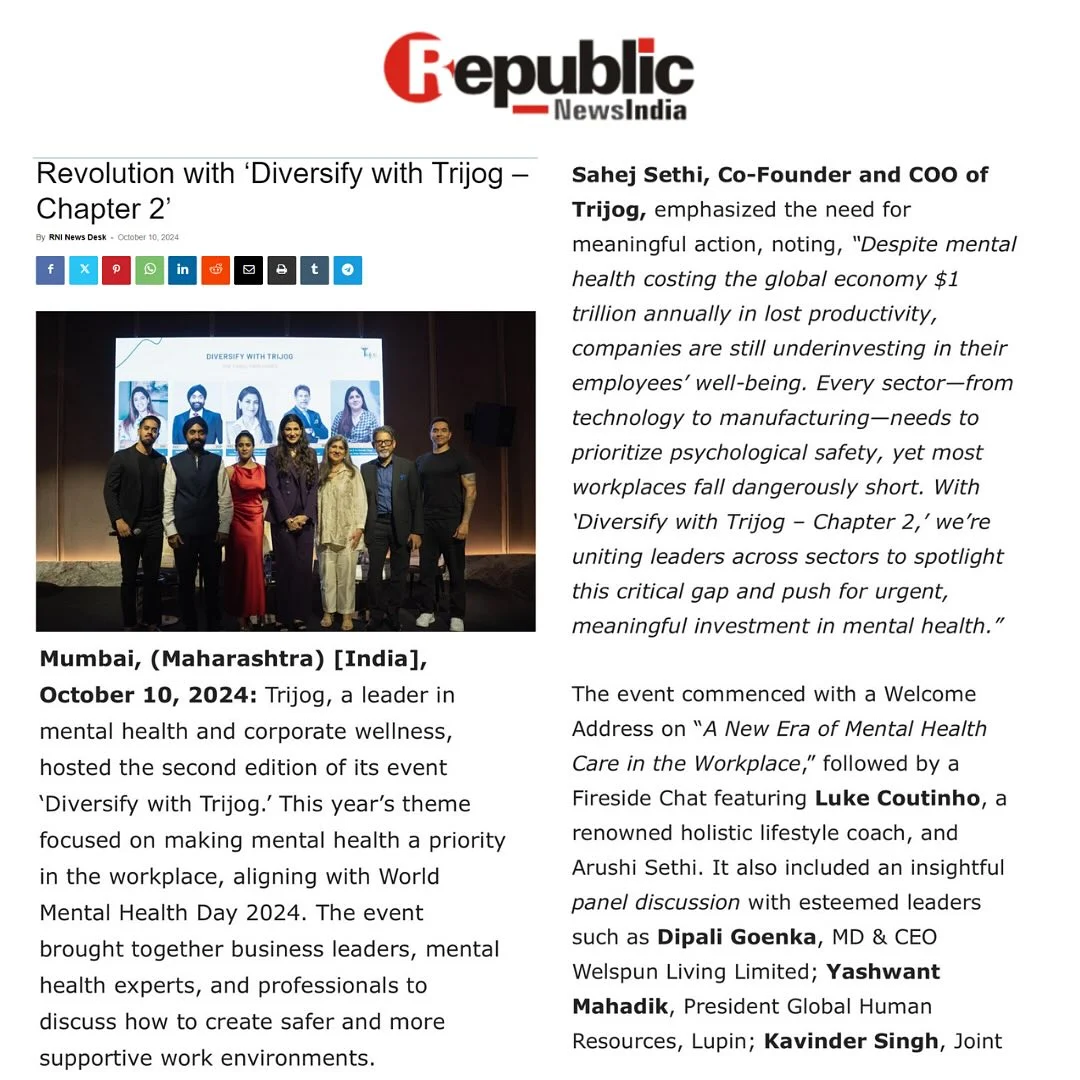 Republic News India coverage of Diversify with Trijog Chapter 2