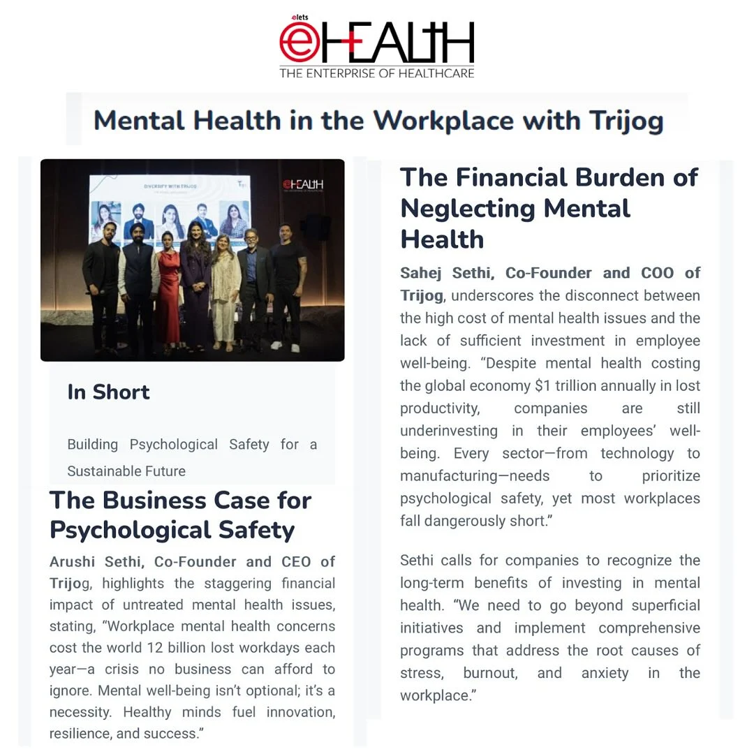 ETHealth article on mental health in the workplace with Trijog