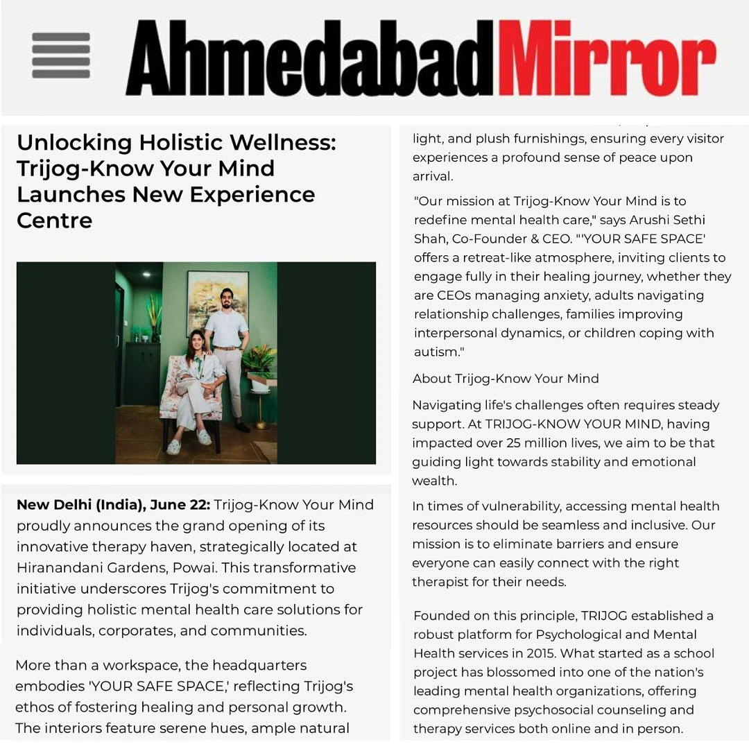 Ahmedabad Mirror coverage of Trijog's new experience centre