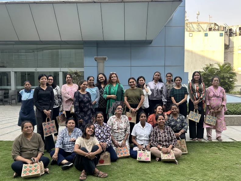 Participants at a Trijog wellbeing session, group photo